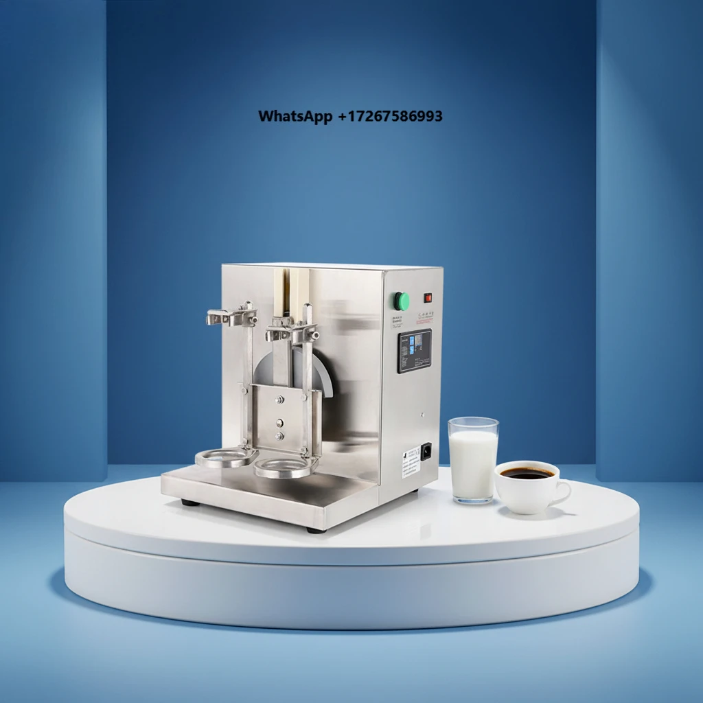 QDMECH Stainless Steel Double Cup Electric Bubble Tea Shaker Machine Automatic Milk Tea Shaker Boba Beverage Shaking Machine