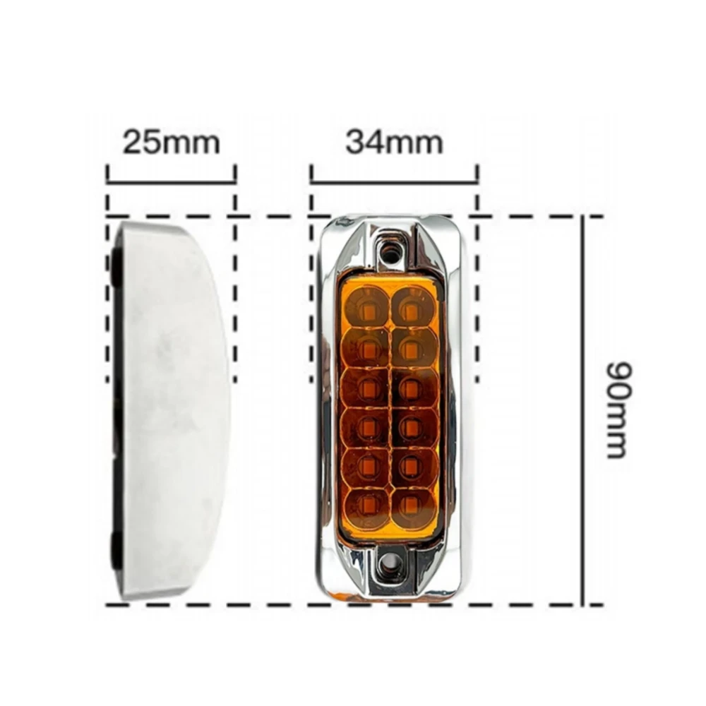 8PCS Strobe LED Side Marker Light 12LED Ca Emergency Lights 12v/24v Trailer LED Truck Light Flash Warning Hazard Flashing Light