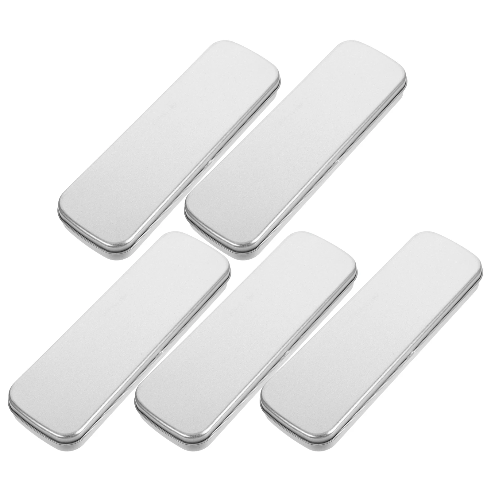 

5pcs Iron Box Pen Case Pen Case Rectangular Single Layer School Supplies Student Stationery Tin