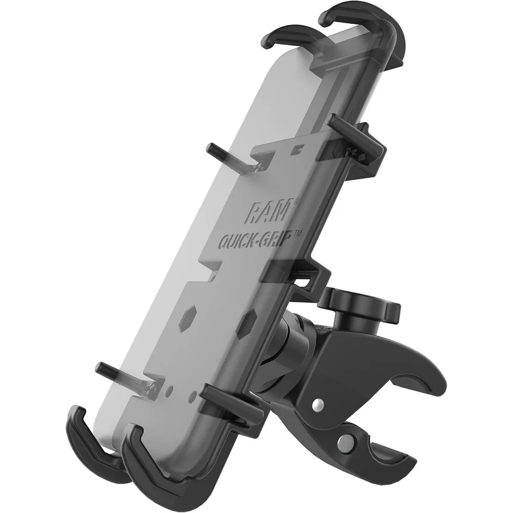 

Motorcycle Phone Mount with Tough Claw Clamp and XL Grip Holder for Large Devices