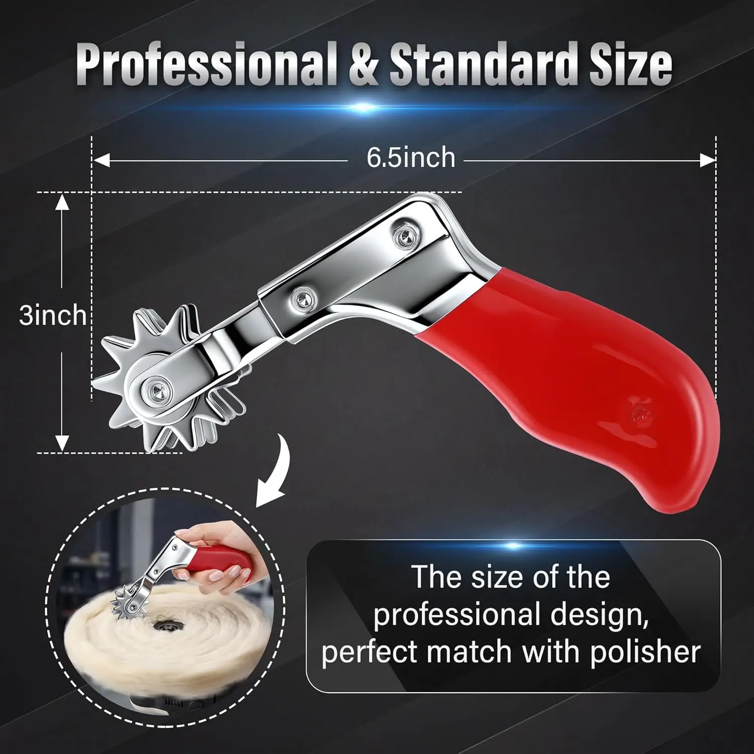 Polishing Pad Conditioning Brush, Wool Buffing Pad Cleaning Spur Tool, Heavy Duty Metal Pad Cleaner for Wool Polishing Pads
