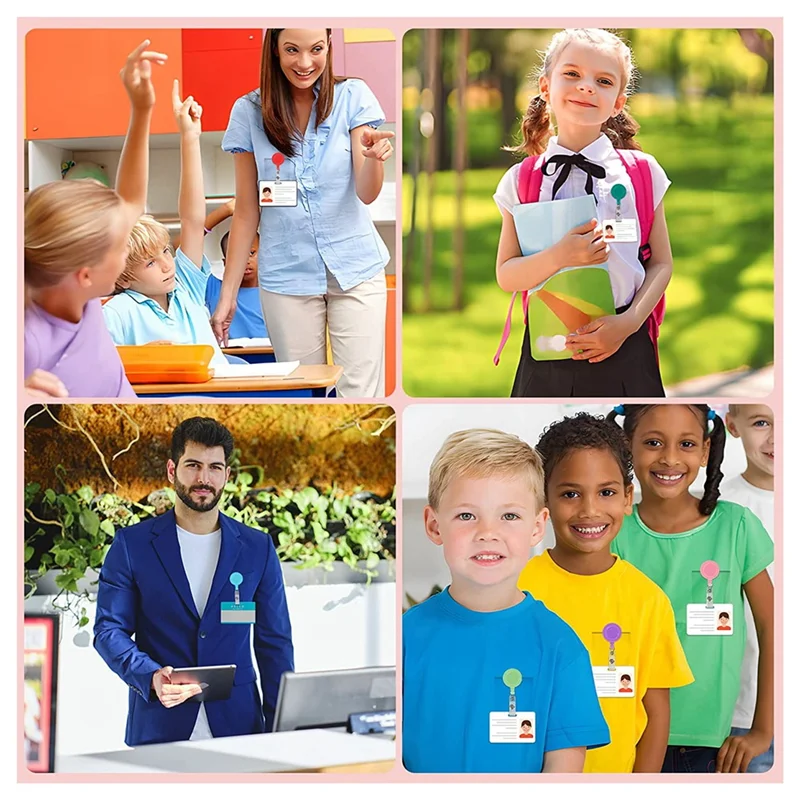

A76F-50 Pcs Mixed Solid Color Nurse Students ID Badge Holder For Hanging ID Card