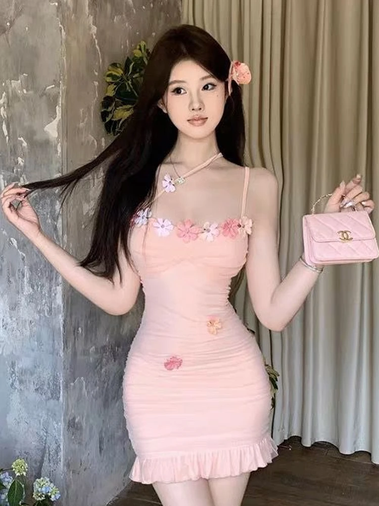 

Милая сексуальная юбка с цветочным принтом на бретельках Dr Pure Desire Sle для похудения Me с рюшами и облегающей облегающей юбкой, летняя повседневная юбка Dr