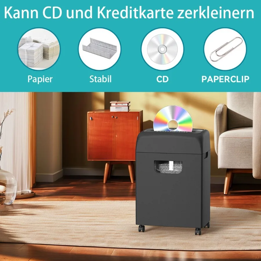 

Woolsche Paper Shredder for Home 18-Sheets Cross Cut with 5.28 Gallon Pull-out Bin P-4 Security Level Shred Paper Credit Card CD