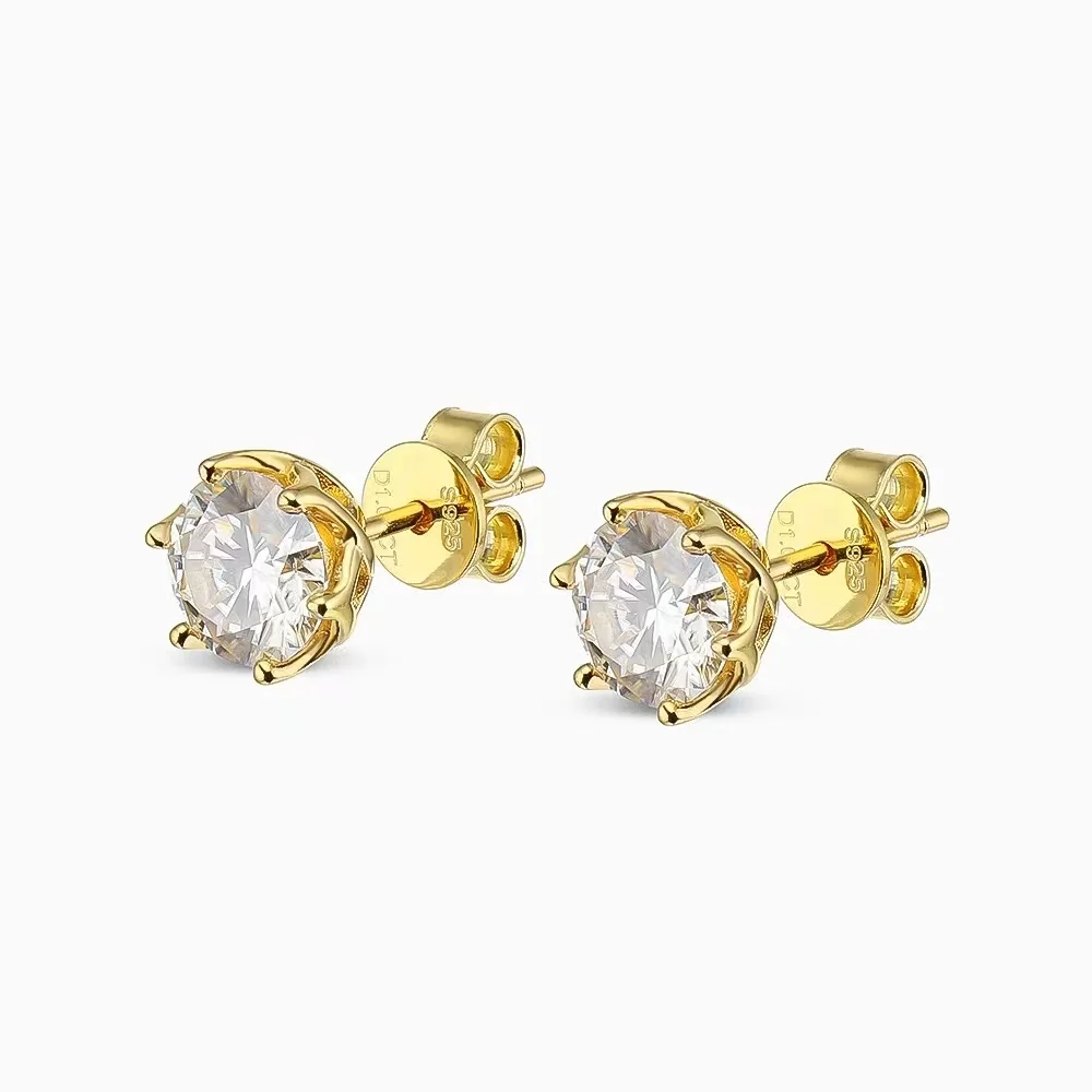 Ewya echte 0,5-2ct d Farbe Moissan ite Ohr stecker für Frauen Mädchen s925 Silber grün schwarz weiß Diamant Ohr stecker edlen Schmuck