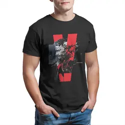 Men MGS V The Phantom Pain  Classic T Shirt for fan Metal gear solid mgsv game 100% Cotton Clothing Hipster Adult T-Shirts