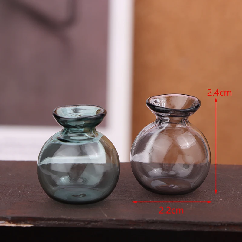 Carino fiore secco vaso di vetro ornamenti miniatura casa delle bambole vaso di vetro Mini vaso di fiori per mobili casa delle bambole Decora accessori