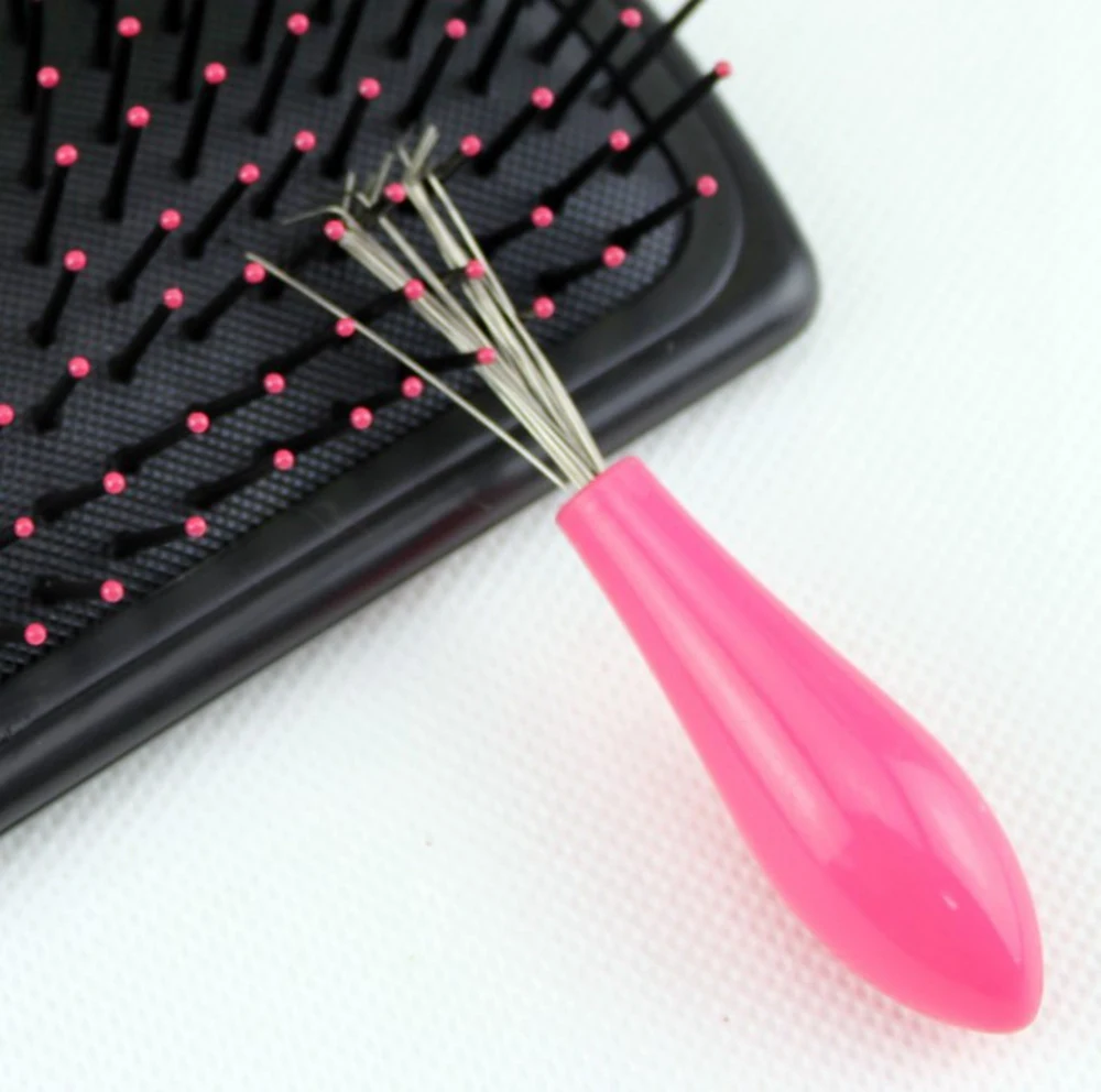 Comb Hair Brush Cleaner Plastic Metal Cleaning Remover Embedded Tool Remover Handle Tangle Hair Comb Accessories Random Color