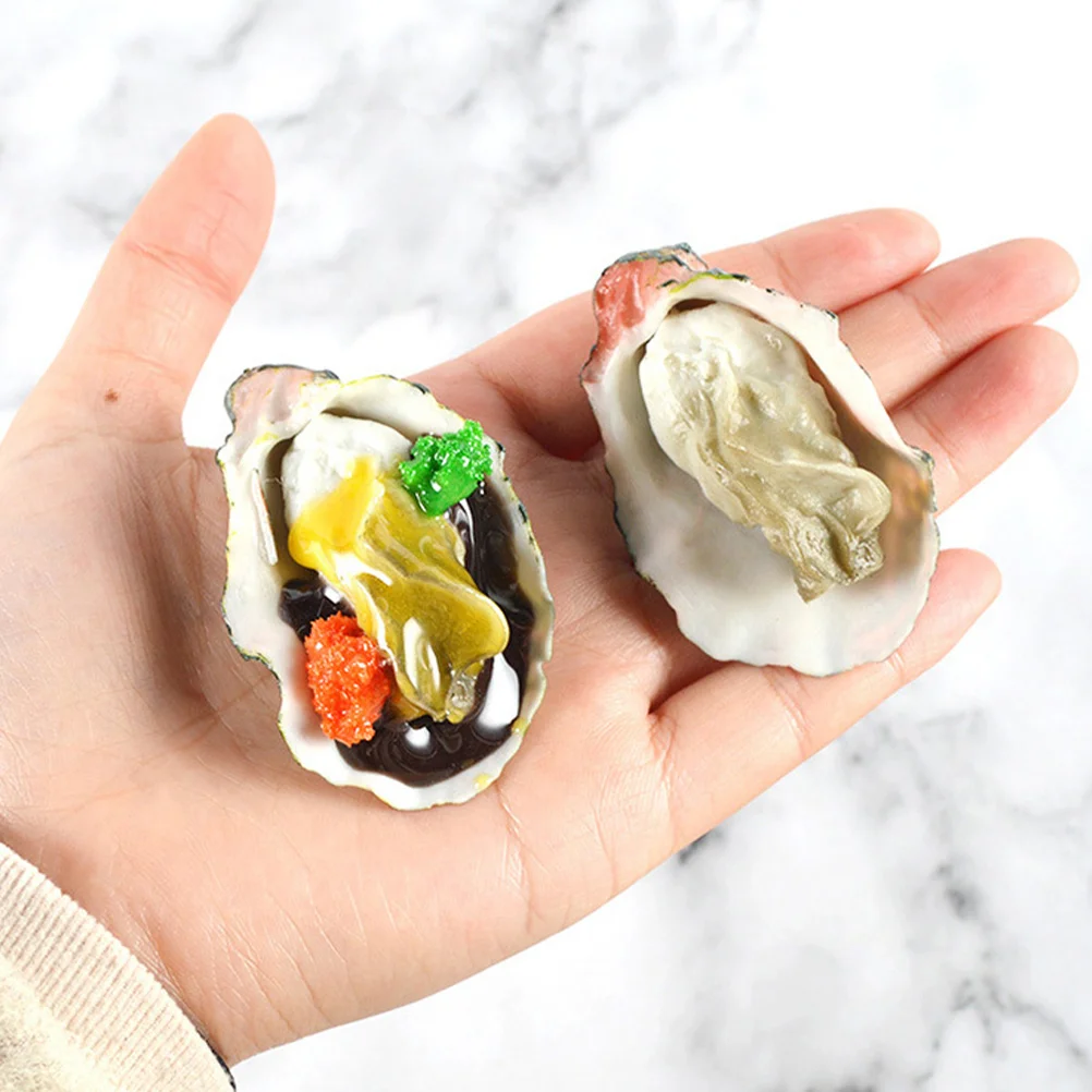 2 Pcs Party Simulated Oysters Toy Simulation Food Model Lobster Decor Pretend Play