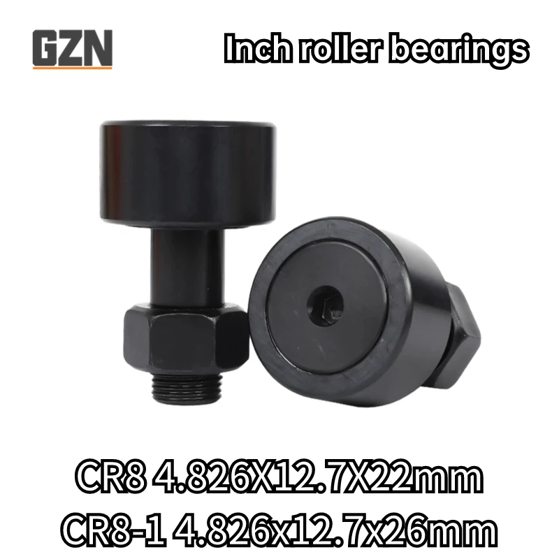 1pcs CR8R 4.826X12.7X22mm CR8-1R 4.826x12.7x26mm Inch Bolt Roller Bearings Spherical CAM Follower Black