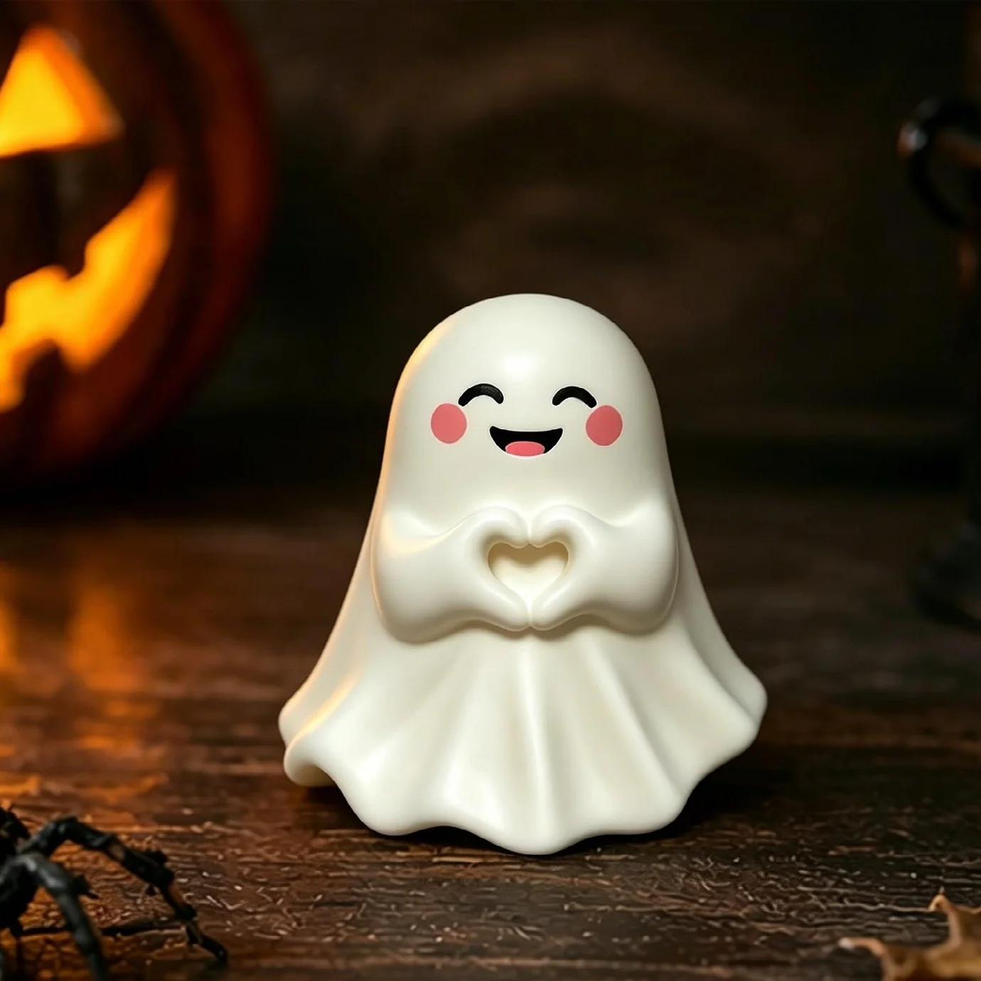 Schattig spookbeeldje met middelvinger, klein Halloween-decor voor thuis, middelpunt voor salontafel, schattig horrorfiguur