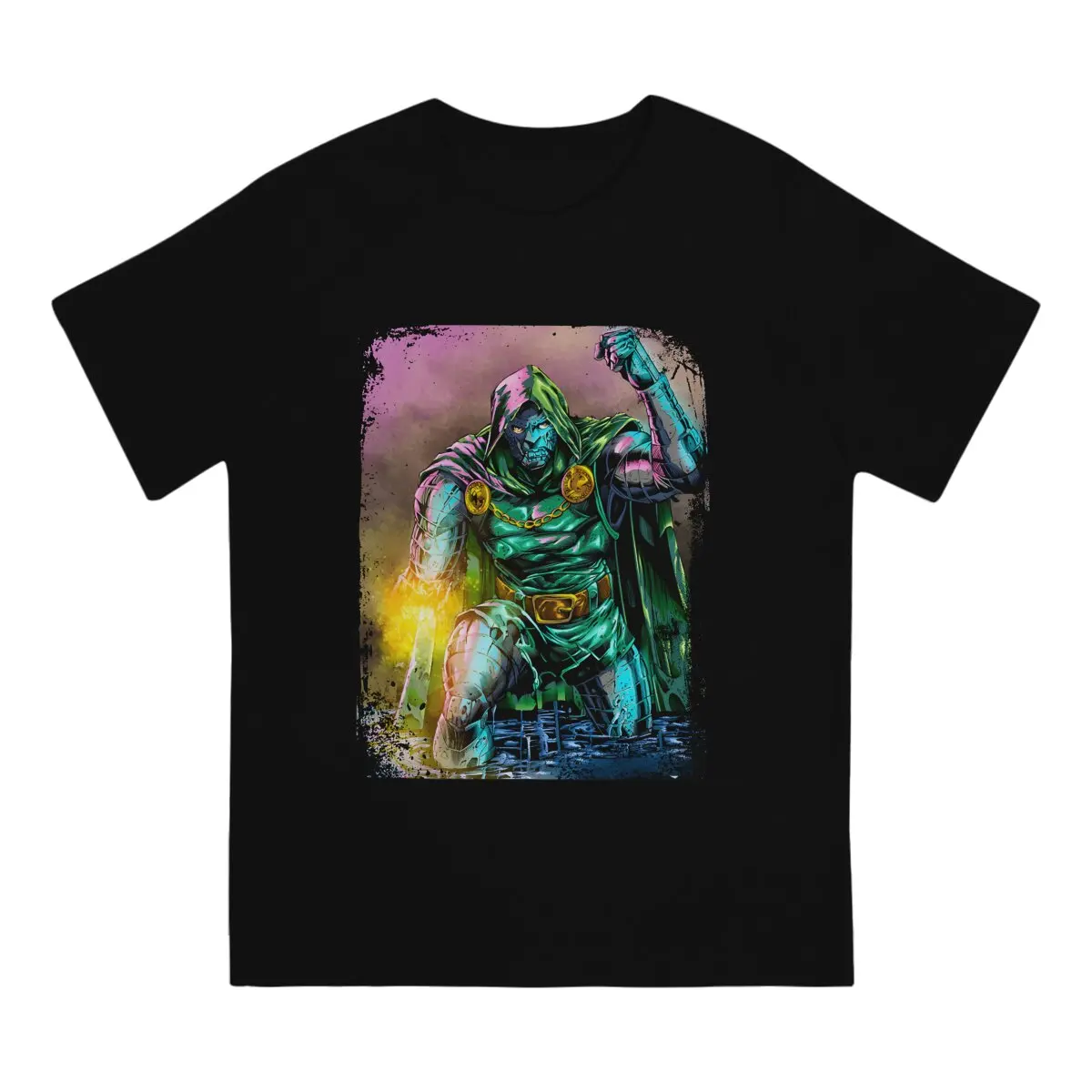 Doctor Doom Men T Shirt Marvel Doctor Doom Novelty Tees Short Sleeve Round Collar T-Shirt Cotton Summer Clothes