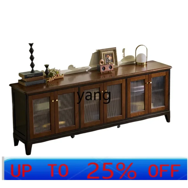 

LH American retro all-solid wood TV cabinet living room storage locker