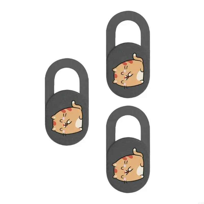 3pcs Camera Cover Webcam Cover Slide Web Camera Privacy Protector Sticker Cartoon Kitten Camera Cover for Laptop