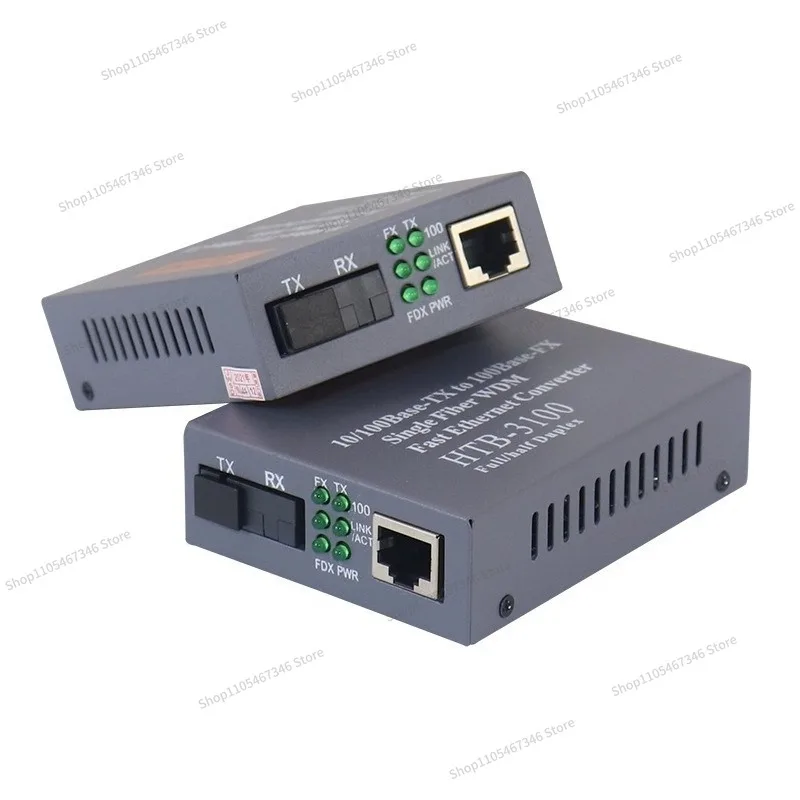 For HTB-3100AB 10/100M Single Mode Single Fiber 100M Optical Media Converter
