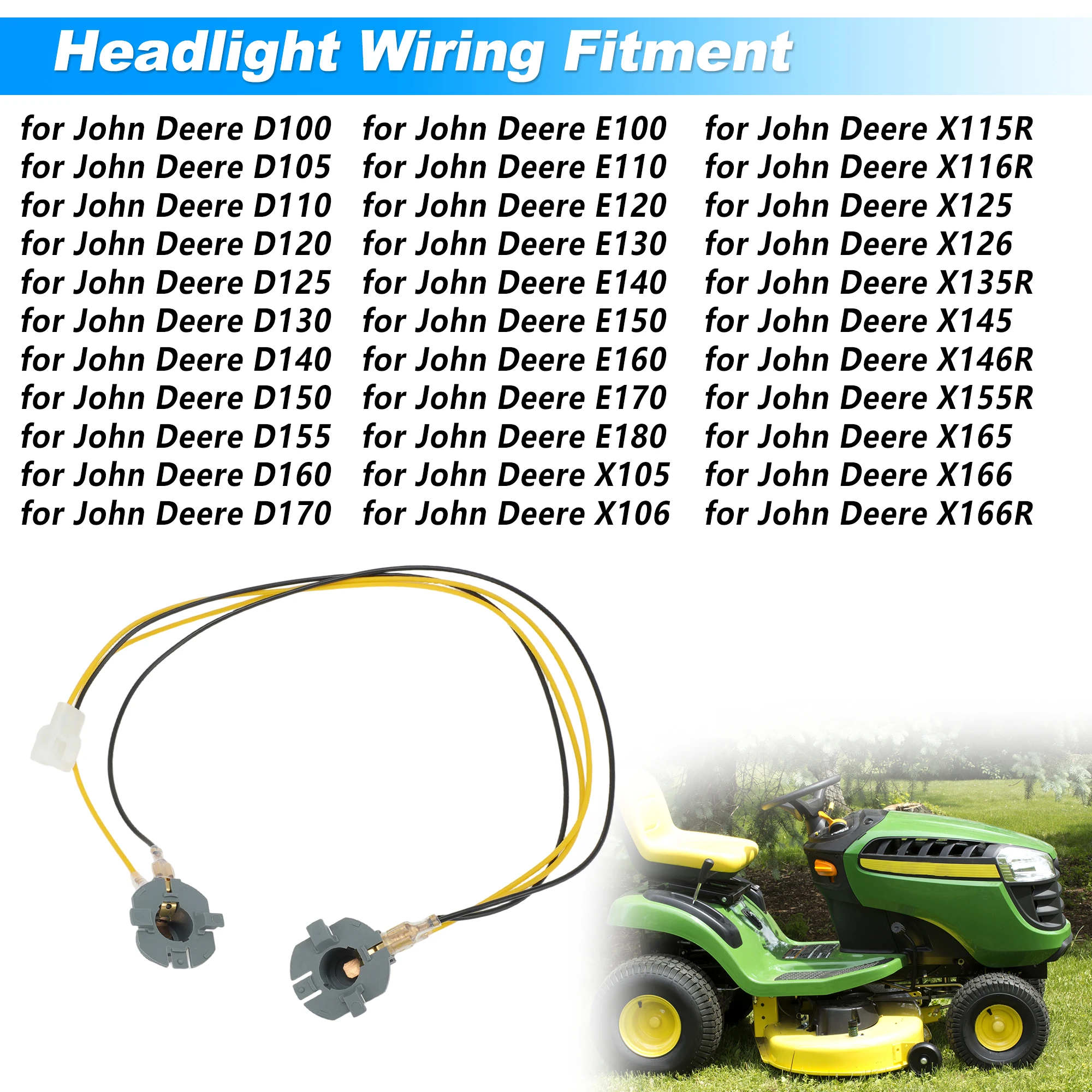 UXCELL GY21294 Headlight Wiring Harness for John Deere D100 D105 D110 E100 E110 X105