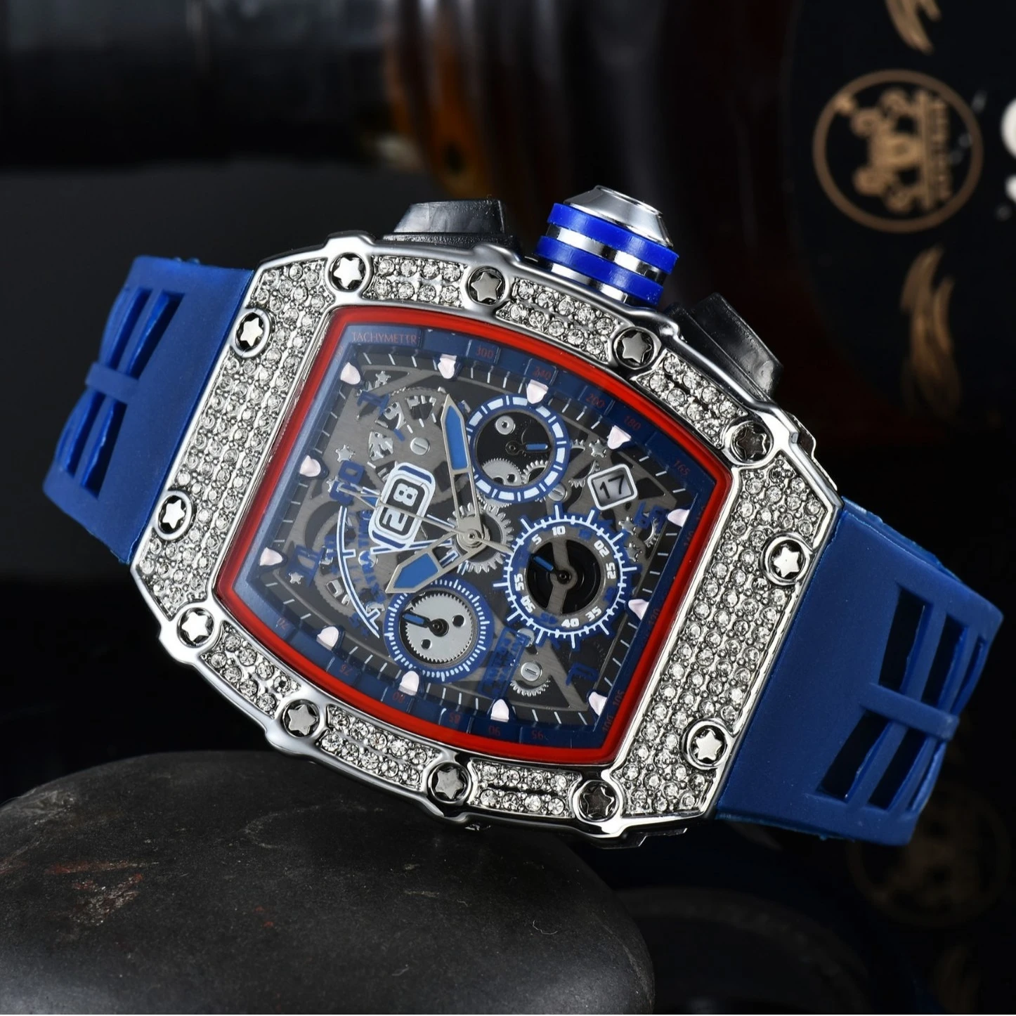 

Luxury High End Wristwatch Designer New Mens Quartz Watch Silicone Strap Sport Casual Timepiece For Men Fashion Brand