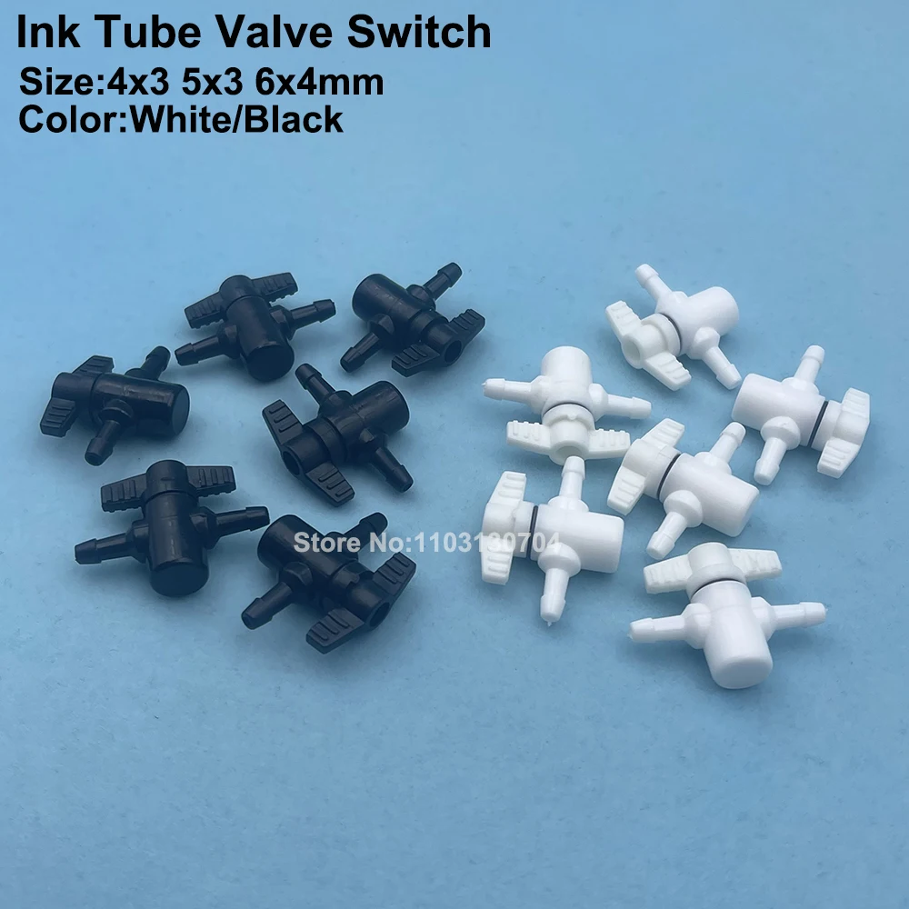 8PCS Plastic 2 Way Ink Tube Valve Bulk Ink System Ink Pipe Manual Valve Control Switch for Mutoh Roland Eco Solvent UV Printer