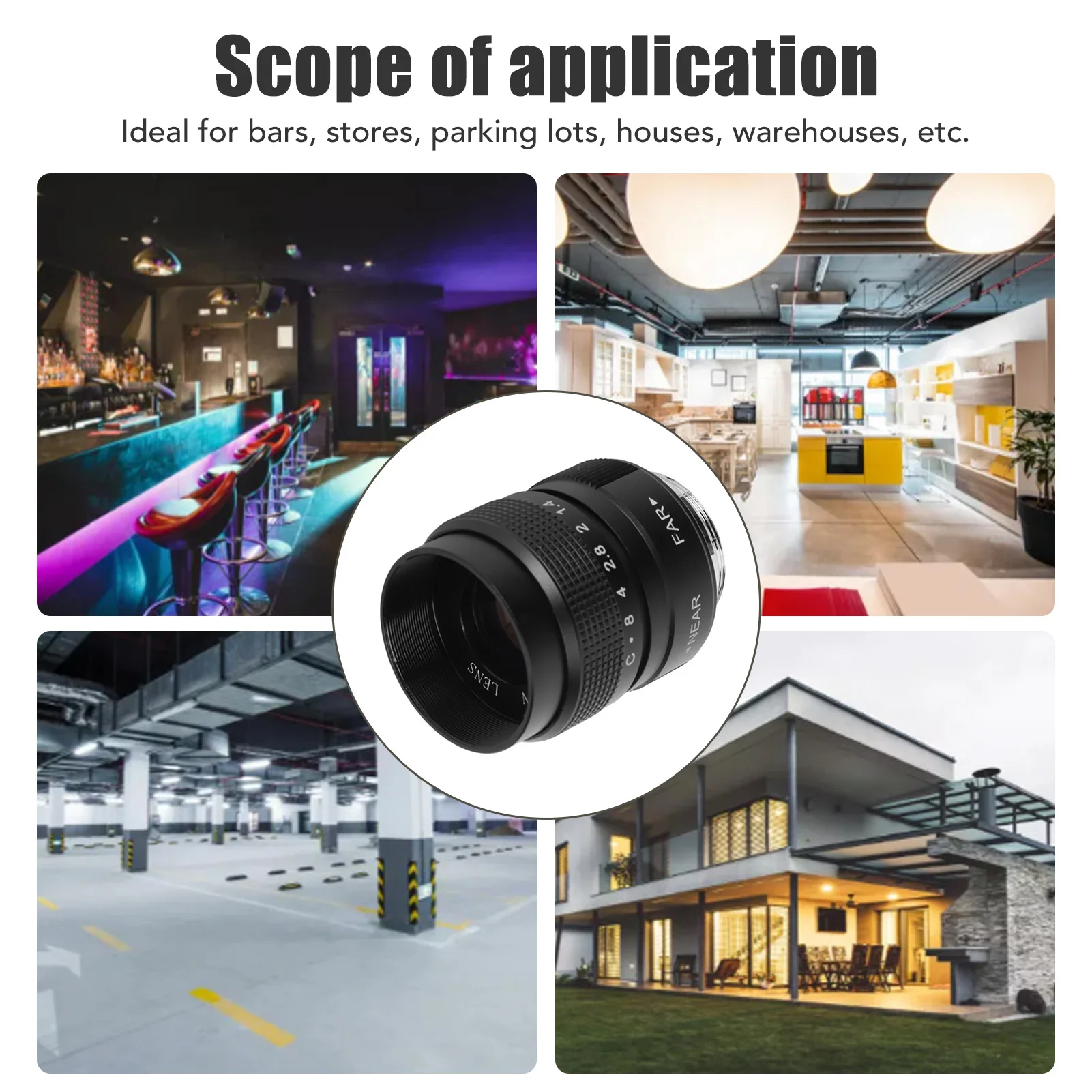 25mm F1.4 Camera Lens C Mount CCTV Lens Sturdy Aluminum Alloy Housing Manual Adjustment Advanced Optics for Shop for Warehouse