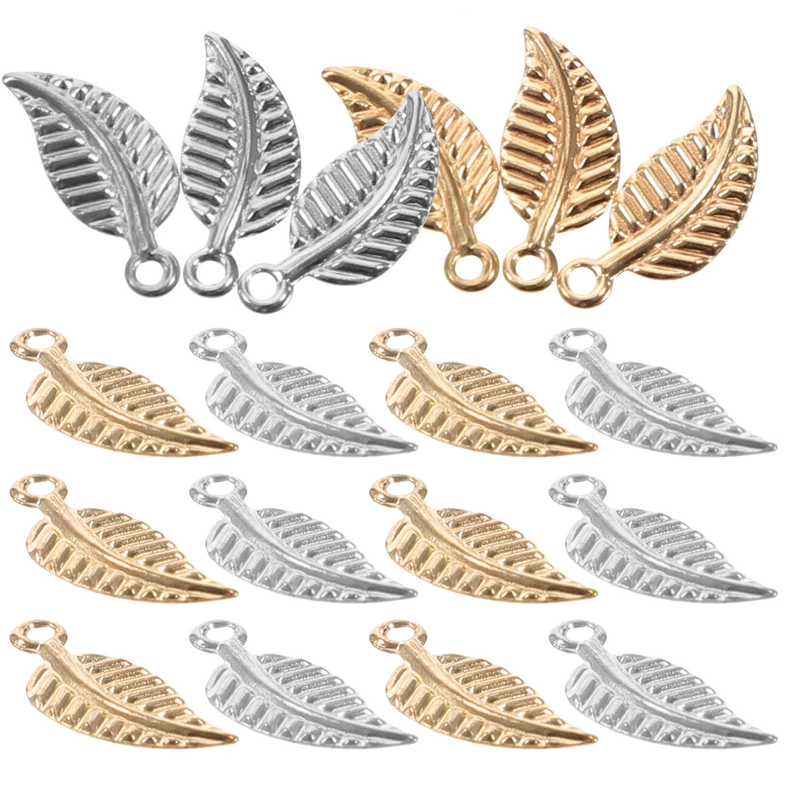 

200pcs Leaf Shaped Charms Jewelry Making Earrings Pendants Retro Alloy Crafting Supplies Necklace Bracelet Accessories