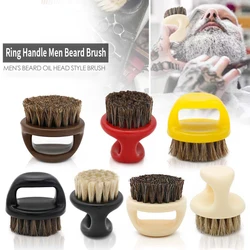 Brosse anti-poussière en poils de sanglier pour coiffeur professionnel, anneau de barbe, peigne de salon, brosses de balayage de cheveux, rasage du visage, brosse à moustache pour hommes