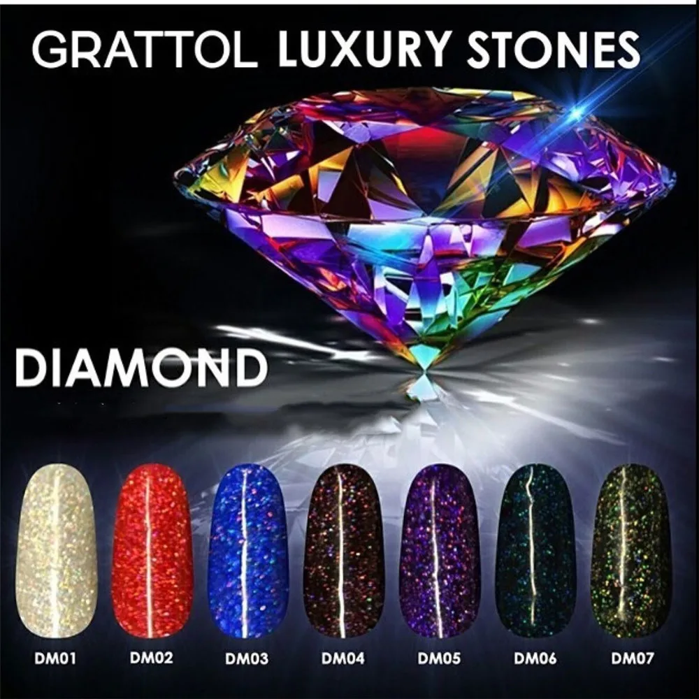 GRATTOL professional Reflective Glitter Gel Nail Polish Winter Color Sparkling Sequins Soak Off UV LED Varnish Nail Art Decorate