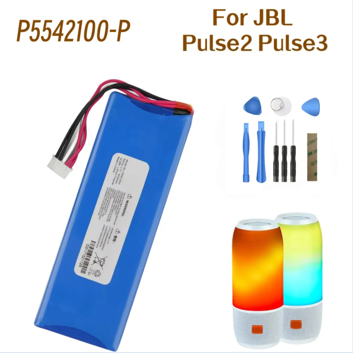 Original Replacement Battery For JBL Pulse3 Pulse2 Pulse 3 Pulse 2 P5542100-P Genuine Battery 6000mAh