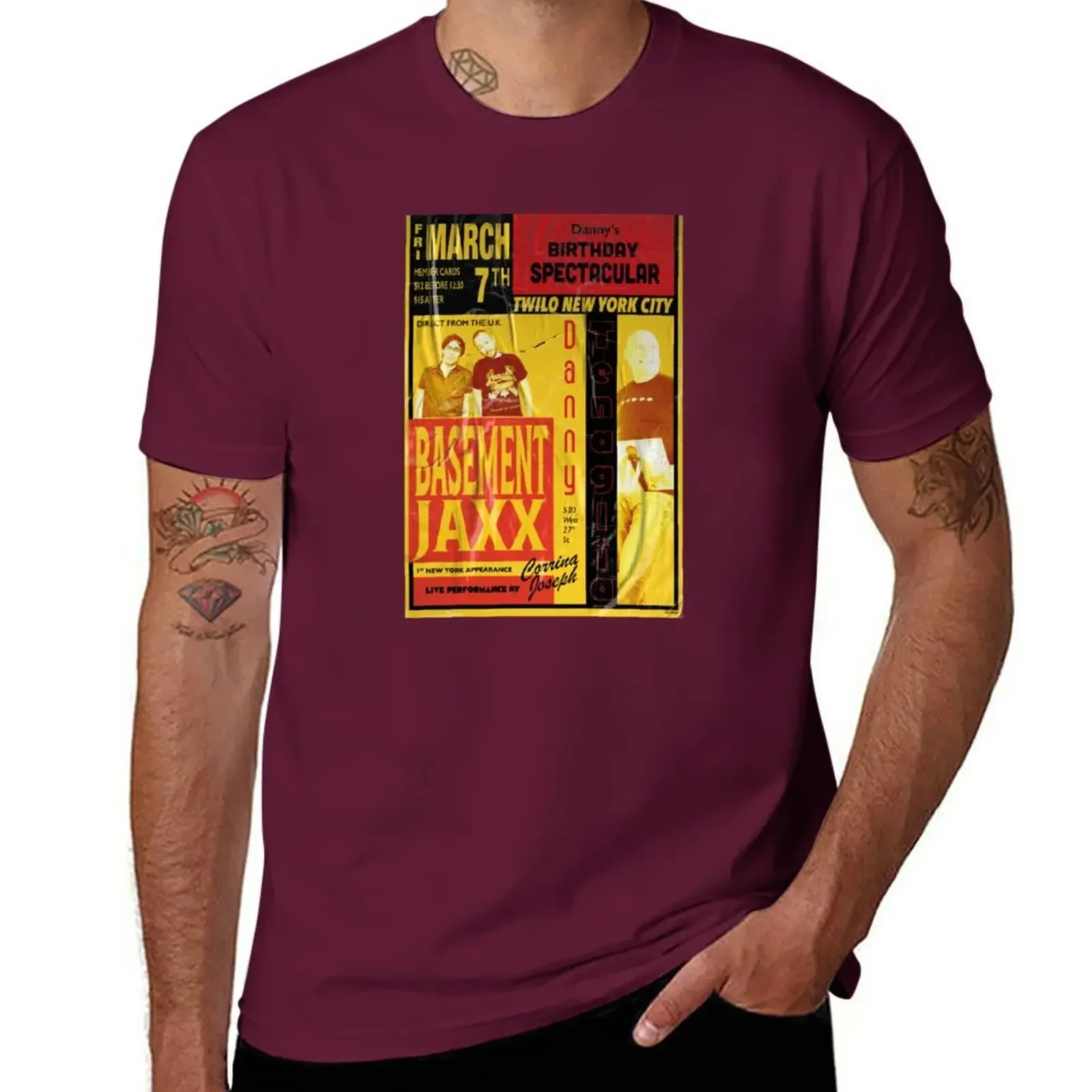 Basement Jaxx and Danny Tenaglia at Twilo New York 1998 T-Shirt oversizeds plus size tops mens t shirt Short Sleeve Round Collar