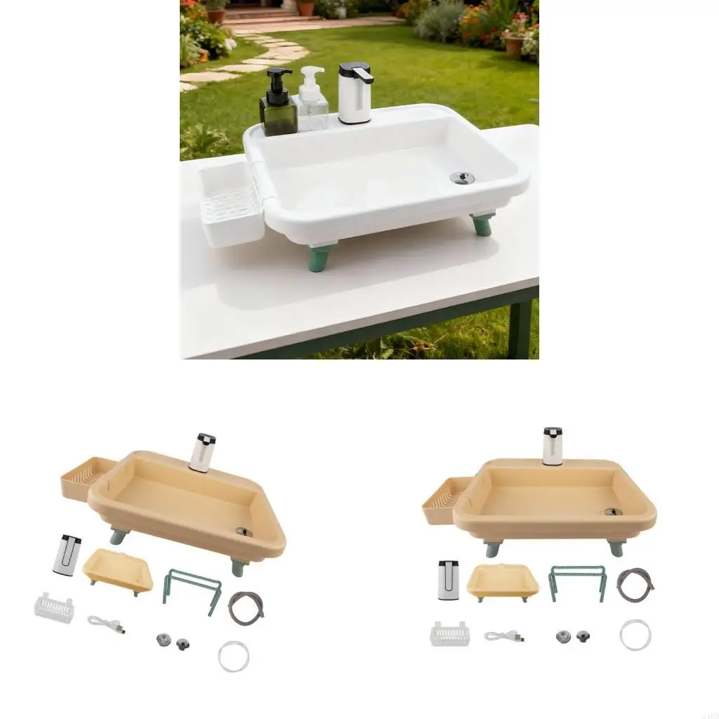 Portable Camping Sink With Electric Water And Regulable Stand For Outdoor Washing 24BD