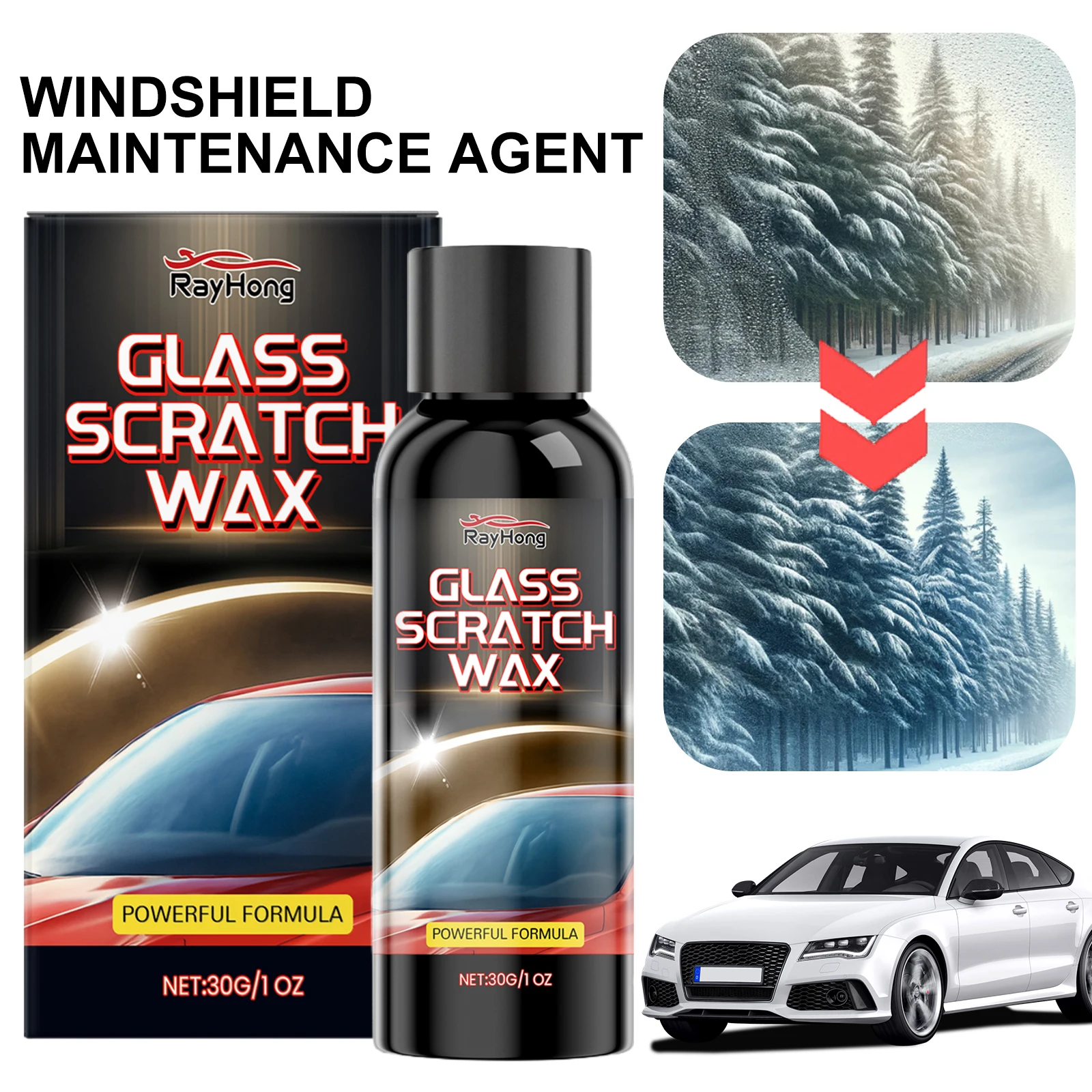 Car Window & Bathroom Shower Glass Polishing Window Glass Scratch Repair Windshield Scratch Remover for Vehicles