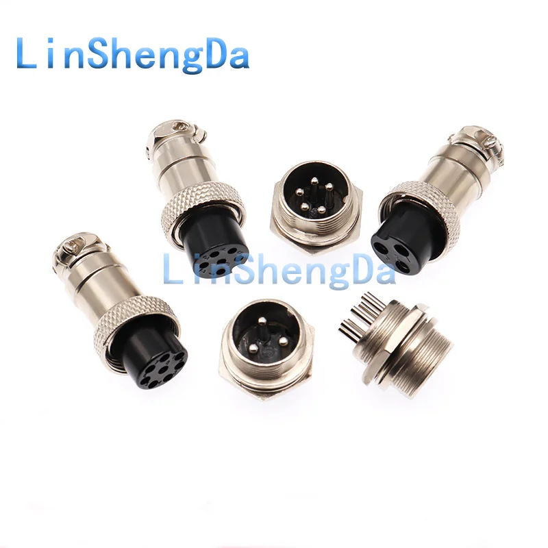 2PCS GX16 aviation plug socket 16mm connector GX16-2/3/4/5/6/7/8 core cable male and female connectors