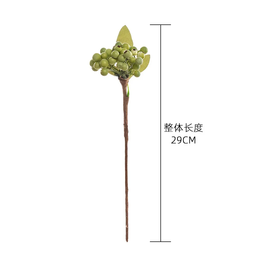 1pc Artificial Green Foam Berry Plants Branch for Christmas Decoration Berries Diy Home Wedding Bouquet Party Flower Arrangement