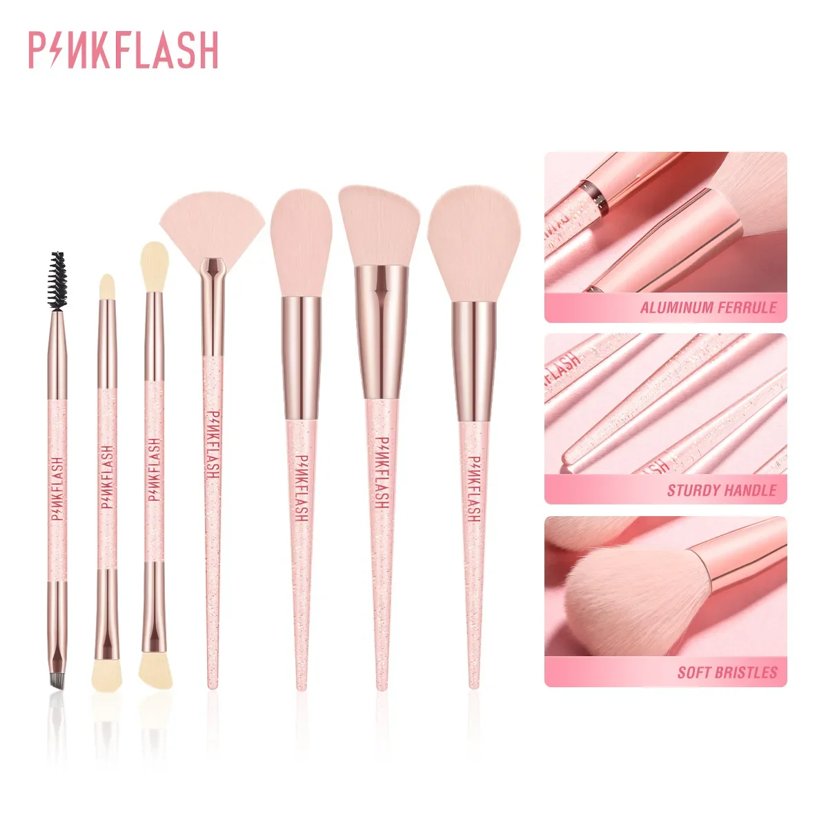Makeup Brush Artificial Fiber Bristles Portable Plastic Handle For Travel Soft Blending Foundation Powder Concealer Application