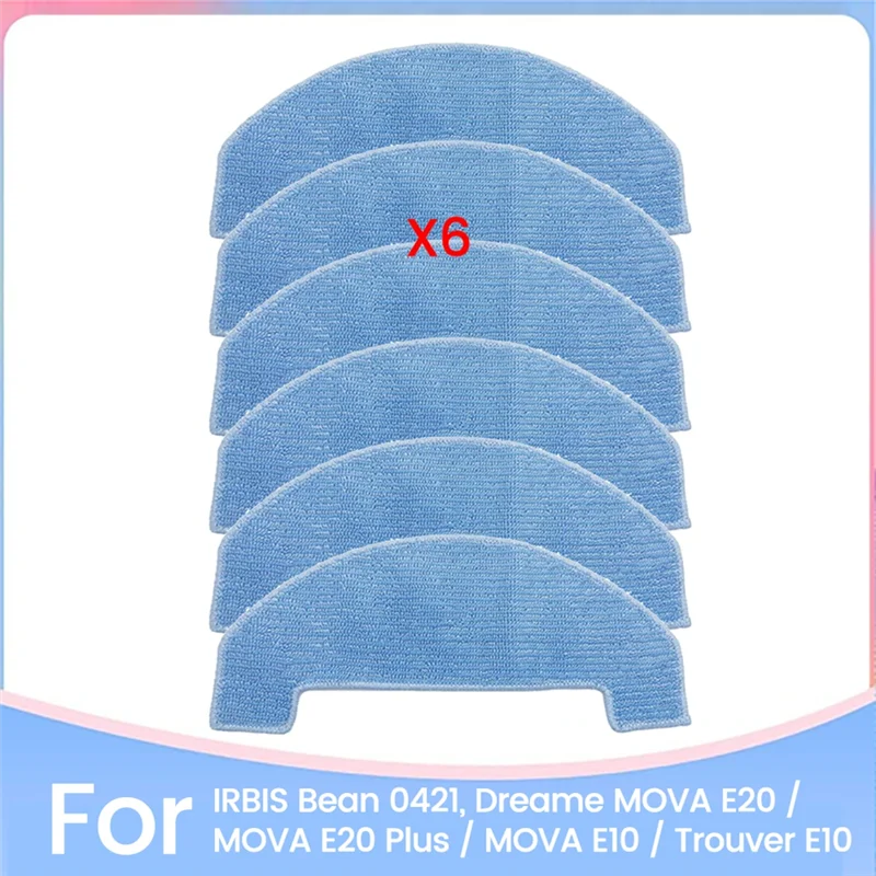 【مجموعة وسادات قماش ممسحة Fordreame MOVA E20 / MOVA E20 Plus / MOVA E10 / Trouver E10 Forirbis Bean 0421 قطع غيار 6 قطع