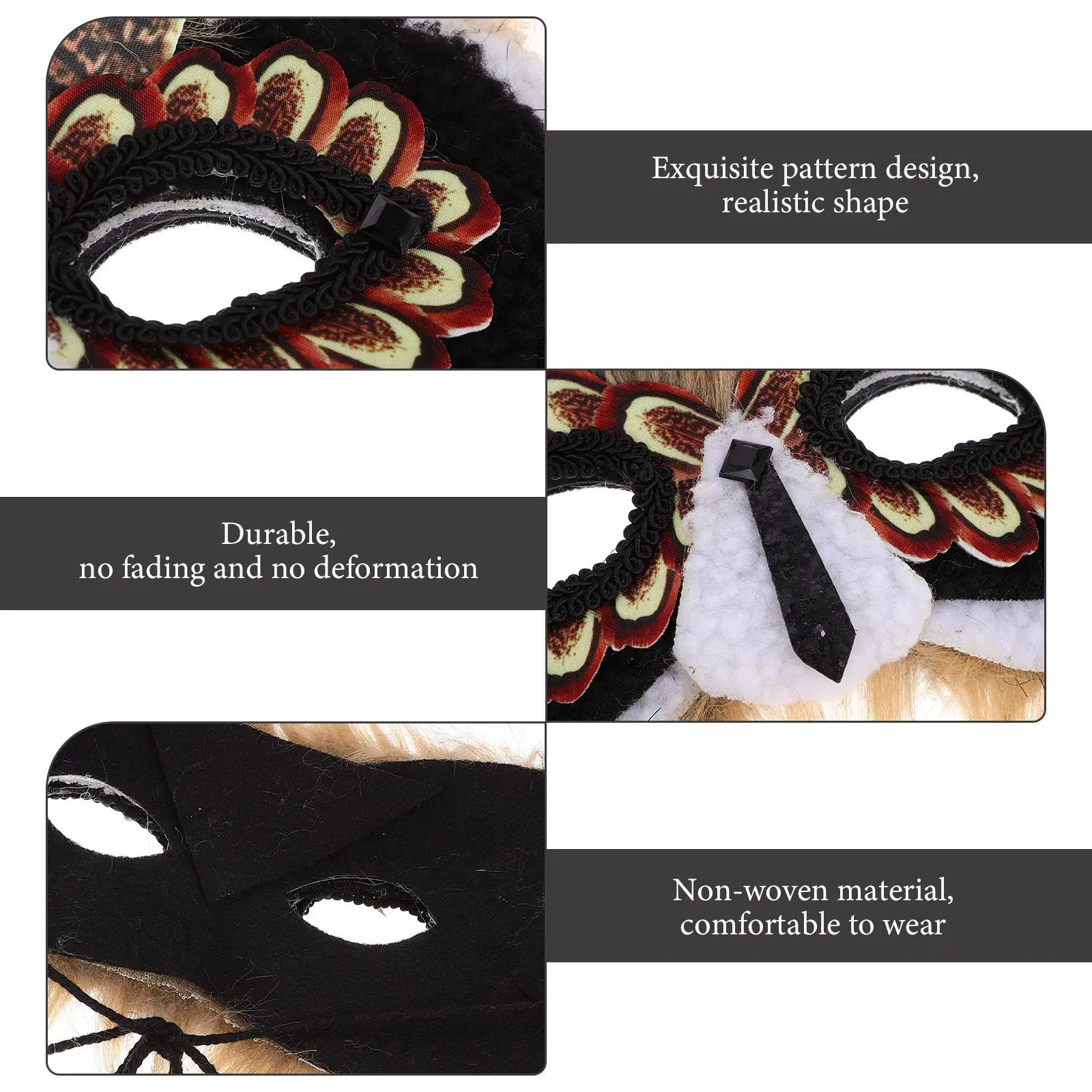 قناع البومة للأطفال على شكل رسوم متحركة قابل لإعادة الاستخدام غير منسوج للمهرجانات، أزياء بتصميم حيوانات، أقنعة الهالوين لتزيين الحفلات