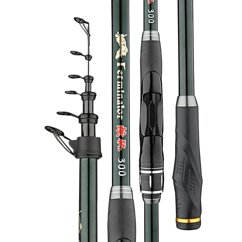 Carbon Telescopic Rock Fishing Rod 7# 2.7-4.5m Big Guide Ring Sliding Float Hand Sea Dual Use