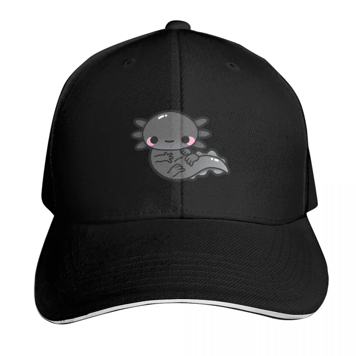 Melanoid Axolotl Baseball Cap Vintage Retro Embroidered Lightweight Packable Gift for Him Her