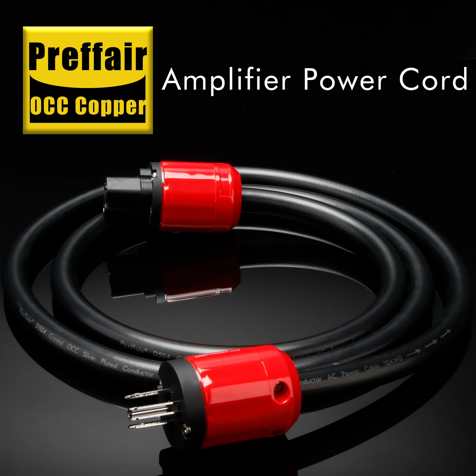 

HIgh Purity OCC Silver Plated Audiophile Audio Power Cable 13AWG fever audio wire rhodium plated ue/us plug IEC320 Connector dac