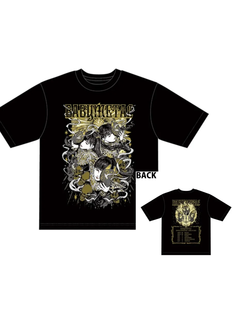 KON! WORLD TOUR 2025-2026 BABYMETAL Band T-Shirt Baumwolle Grafik-Shirt Herren Damen Sommer Streetwear