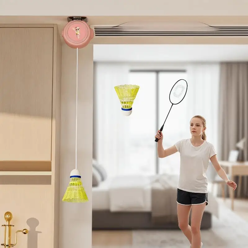 

Home Practice Automatic Badminton Trainer with Solo Rebounder and Retractable Functionality