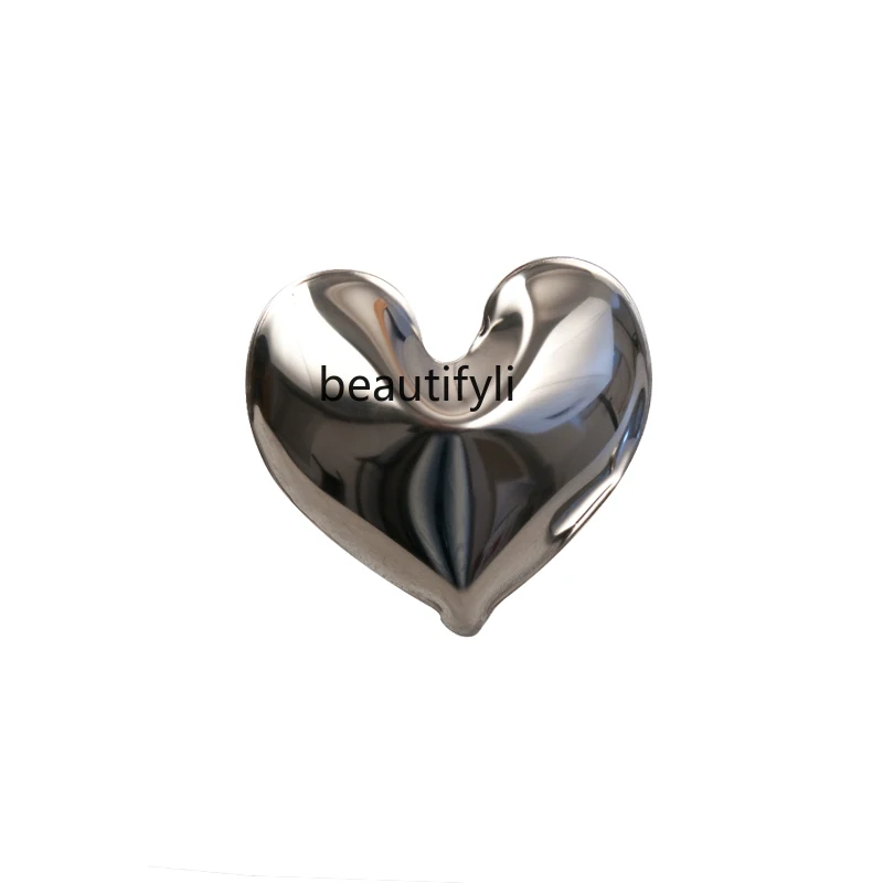 Nordic Modern Design Art Simple Stainless Steel Heart-Shaped Clothes Hook Decoration Bedroom Wall Stickers Hallway