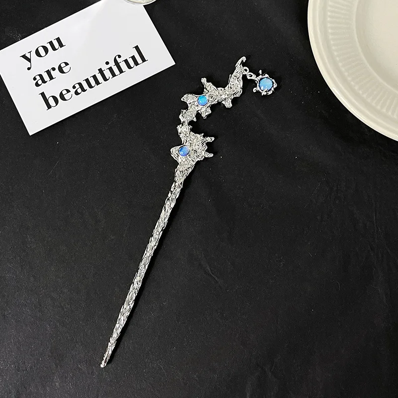 빈티지 월장석 머리 스틱 중국 스타일 간단한 머리 젓가락 머리핀 디스크 스틱 헤어 클립 머리 장식 헤어 액세서리