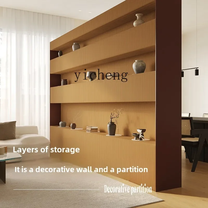 

screen office partition paper wall foldable mobile multi-layer shelf hotel baffle light layer background wall