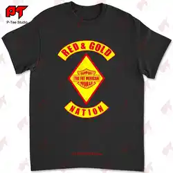 Red Gold Nation Bandidos Support Fat M The T Shirt H68Y