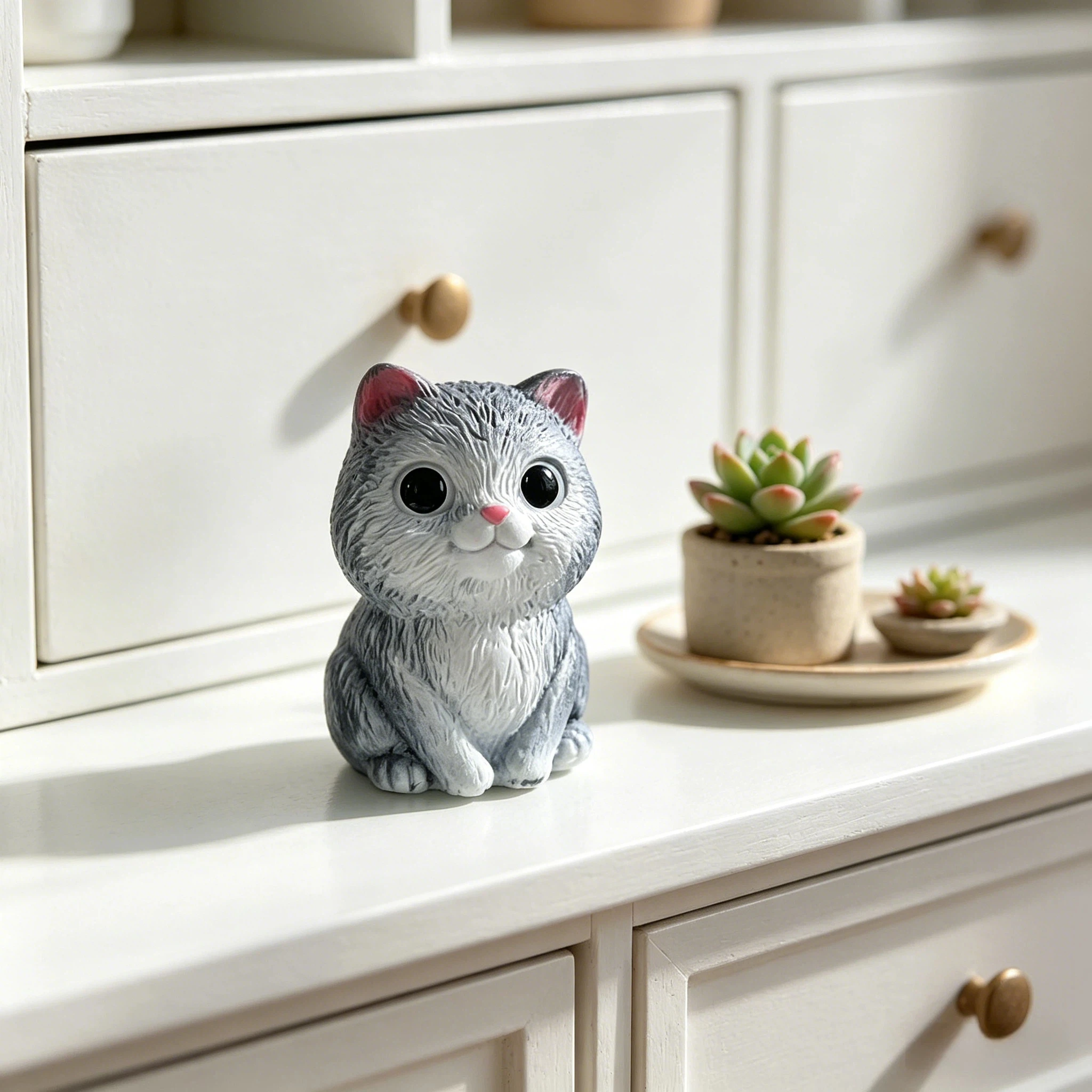 1Pc, Cute Blue-Gray Cat Sitting Statue - High-Quality Resin Animal Statue, Used as Still Life Photography Props, Beauty and Fashion Photography Background Decoration, Home Desktop Decoration, Bookshelf Shelf Decoration, Balcony Shelf Decoration, for Photography Studio Prop Inventory, Boutique Gift Display, Suitable for Christmas, Easter, Thanksgiving Gifts, Birthday Party Favors, Housewarming Gifts