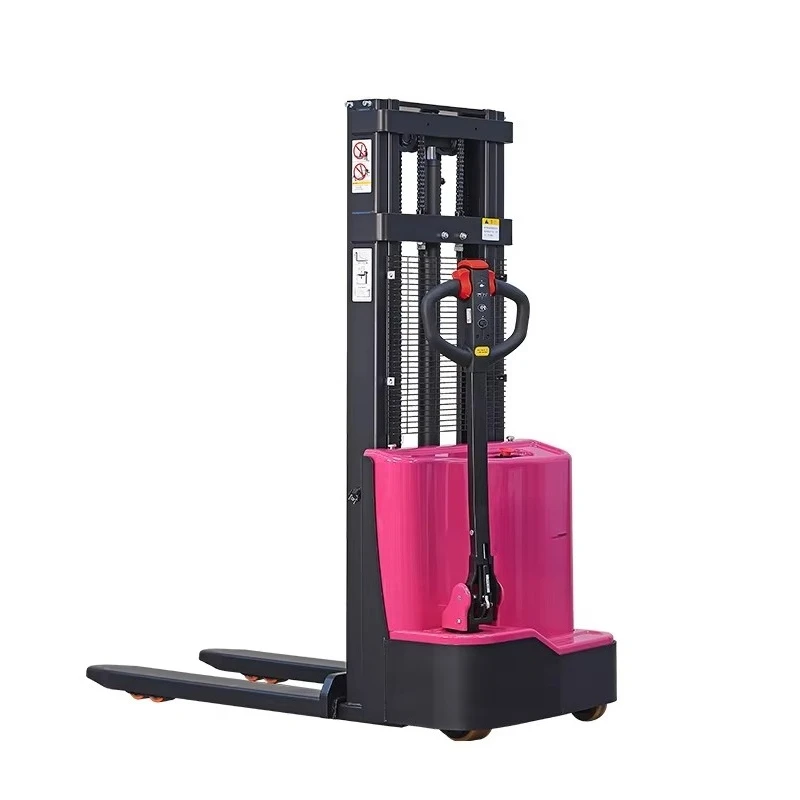 Fully Electric Pedestrian Hydraulic Stacker Lifting Loading Unloading Pallet Truck Stacking Machine