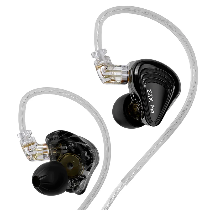 

2025 Hot-Whosale Product KZ ZSX PRO 5BA+1DD 6 Driver Hybrid In-Ear Silver-plated 3.5mm Single-ended In-ear Earphone