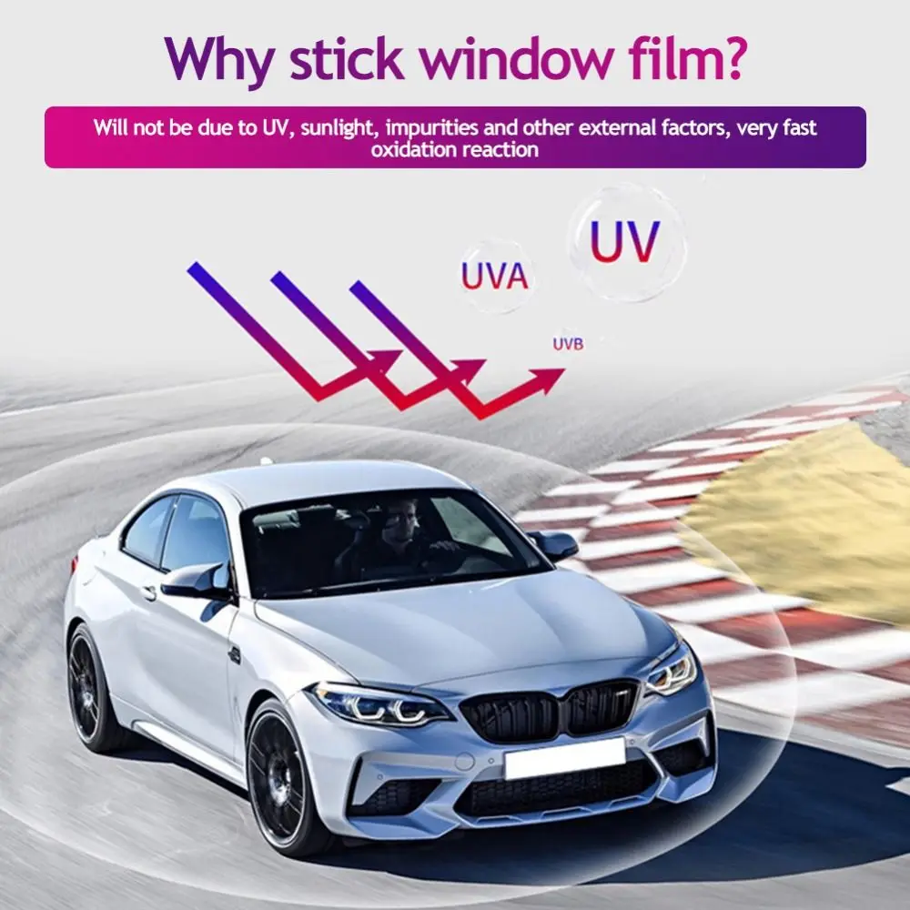 Película Solar Para Coche 7.87'' X 59'' - Protector Parasol Tintado Antideslizante Y Fácil Instalación