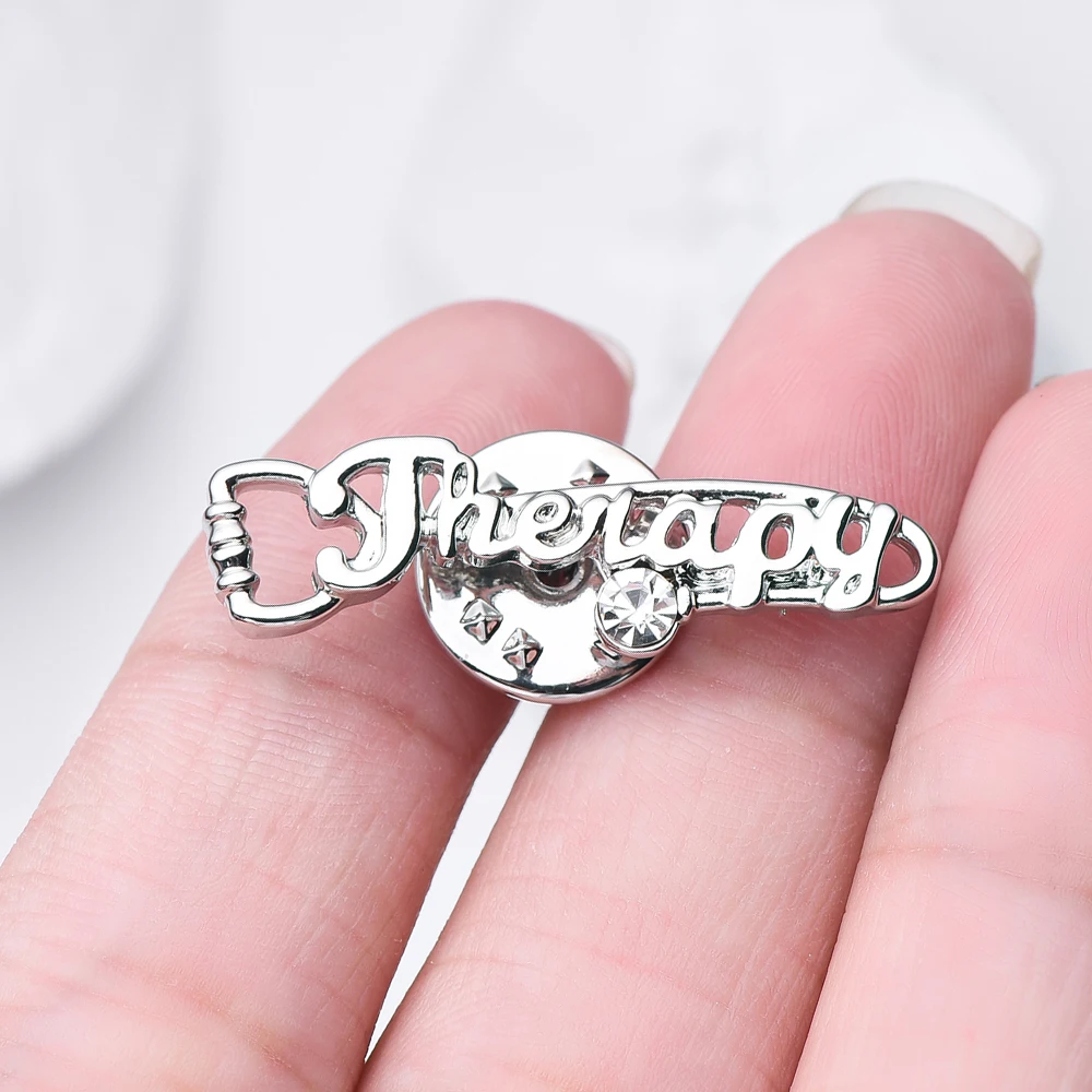 Therapist Psychology Brooch Pin Stethoscope Medical Charm Jewelry for Doctor Nurse Lapel Badge Accessories Gifts