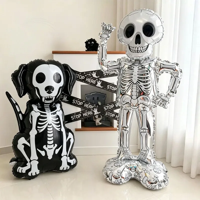 Neue Halloween-Geister-Skelett-Hunde-Katzen-Folienballons Halloween-Festival-Nacht-Party-Dekorationsballons
